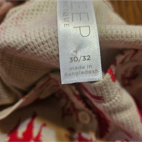Sleep by Cacique Thermal Henley Pj set Winter scene Cream & Red Size 30/32 - Picture 13 of 16